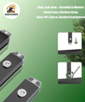 8x16 Ft Aluminum Walk-In Greenhouse with Polycarbonate Panels quick-setup system illustrated with frame assembly detail