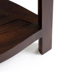 Solid Teak Wood Bath Spa Shower Stool Corner Bench Fully Assembled Built To Last With Moisture Resistant Finish for Everyday Use