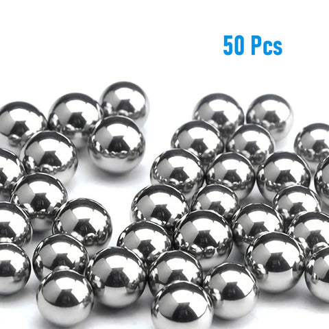 50 Pack 1/4 Inch Chrome Steel Ball Bearings G25 Precision Balls For Bikes And DIY Projects - High Quality Solid Balls With Smooth Finish, Rust Resistant, Great For Bearings, Hobbies, And Pro Upgrades