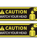 Two Pack Watch Your Head Sign Stickers Self Adhesive Frosted Vinyl Decals Easy Install Thick Durable Backing 3.9 Inch By 11.8 Inch Each Indoor Safety Warnings Clear Readability, two caution decals