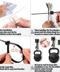 Guide showing installation steps for Must Have 300 Piece Zip Tie Set With Assorted Sizes From 4 To 12 Inches Self Locking Nylon Cable Ties