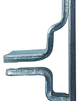 Side view of Trailer Door And Ramp Locking Hasp With 4 Inch Mounting Cam Lock Latch Keeper. Zinc plated, designed for secure latching.
