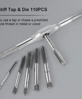 Image showing Heavy Duty Metric Tap and Die Set M2 to M18 With Case and Full Accessories, including multiple taps and die handle.