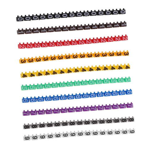 Gotta Keep Your Desk Or Garage Slick With These 150 Piece Digital Number Wire Label Tubes displaying multicolored numbered tubes.