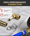 KAINGA 3/8 inch brass barb shut-off ball valve with hose barb fittings; 2-pack includes 4 stainless clamps