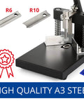 Built Tough Heavy Duty Corner Rounder Cutter Machine in black with R6mm and R10mm radius blades, shown on a metal base.