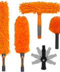 All In One High Ceiling Duster Replacement Heads Kit Fits Standard Threaded Poles With Swivel Joint For Easy Dusting cobweb and microfiber heads
