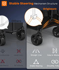 220L Collapsible Wagon Cart Heavy Duty Foldable With 460Lb Load Capacity All Terrain Wheels steering mechanism comparison