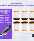 6 Pack WV201 Wandvac Filter Replacement For Your Hand Vac ION W1 S87 WV200 WV201 WV205 WV201BK WV220 WV221 UV200CCO