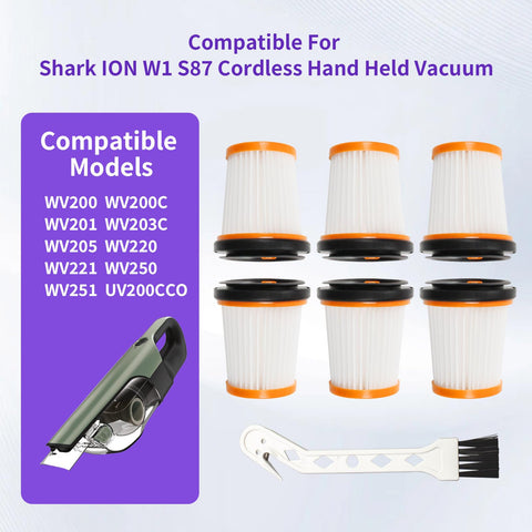 6 Pack WV201 Wandvac Filter Replacement For Your Hand Vac ION W1 S87 WV200 WV201 WV205 WV201BK WV220 WV221 UV200CCO