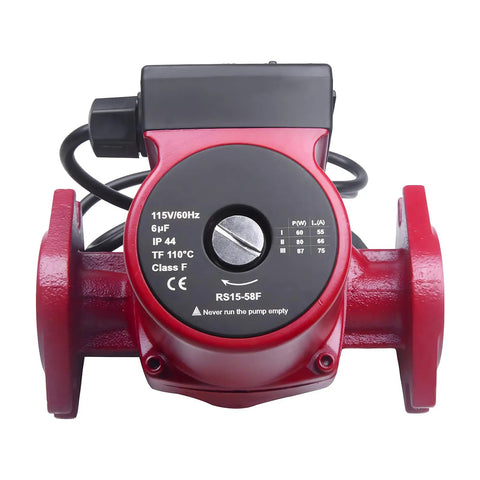 Top Shelf Straight Shooter Heavy Duty Water Circulator Pump Compatible With Grundfos Ups15 58Fc 115 Volt 3 Speed 1 25 Horsepower Nonsubmersible Unit for Hydronic Heating, red motor.