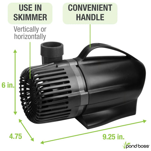 Waterfall Pond Pump 2300 GPH With Anti Clog Technology Energy Efficient And Quiet Easy Assembly With Convenient Handle