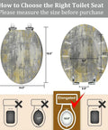 Quiet Close Resin Elongated Toilet Seat for Bathroom dimensions guide, showing size specifications and measurement tips.
