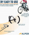 Picture showing instructions for using Replacement Quick Release Rear Skewer For Road And Mountain Bike Trainers in home gym.