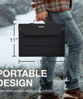 Leave The Cord Hustle Behind With This 60 Watt Foldable Solar Panel Charger Ideal For Tailgates Campouts And Emergency Backup features a portable design, measuring 11x15 inches.