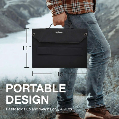 Leave The Cord Hustle Behind With This 60 Watt Foldable Solar Panel Charger Ideal For Tailgates Campouts And Emergency Backup features a portable design, measuring 11x15 inches.