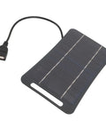 Your Go To Portable 5V 5W USB Solar Panel High Efficiency Monocrystalline Silicon Solar Charger With USB Output For Camping Travel Outdoor Home Lighting Small Power Black