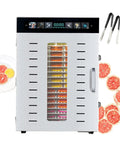 Big Batch Electric Food Dehydrator With 16 Trays Sick Beef Jerky Dryer For Fruits Veggies Herbs And Meats 1350 Watt with fruit slices.