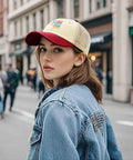 Woman wearing breathable women's outdoor trucker hat with adjustable strap lightweight mesh crown all day comfort for sun hiking
