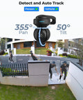 Outdoor PTZ Security Cam With 5MP HD Video For No Fuss Setup And 3X Optical Zoom Auto Tracking Smart Person And Vehicle Detection