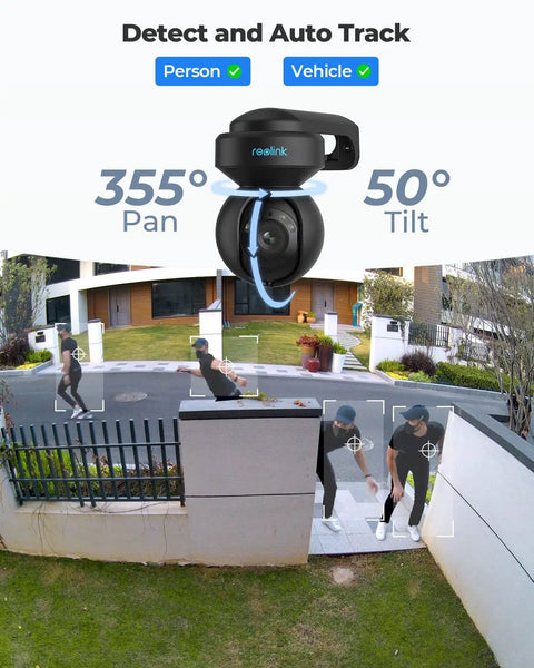 Outdoor PTZ Security Cam With 5MP HD Video For No Fuss Setup And 3X Optical Zoom Auto Tracking Smart Person And Vehicle Detection