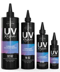 Crystal Clear UV Resin For Coating And Casting DIY Projects Jewelry And Keychains Do It Yourself Friendly Epoxy That Cures Hard With No Sticky Residue Ideal For Small Crafts bottles 32 oz, 16 oz, 8 oz, and 4 oz sizes.