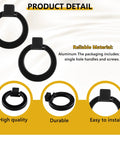 Matte Black Aluminum Ring Pulls 8 Pack Heavy Duty Single Hole Cabinet Knobs Inner Diameter 28mm Outer Diameter 41mm details