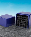 36 Piece 5mm Metal Stamping Kit With Alphabet And Number Stamps for Leather Tooling in blue storage box on textured surface