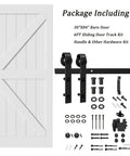 Sliding Barn Door 30 Inch By 84 Inch With 6 Foot Hardware Kit And Handle White Solid MDF Surface That Is Water Resistant