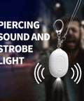 Portable Door Alarm Stopper For Travel, 130dB Siren, USB Rechargeable Vibration Sensor With LED Flash, Lightweight Safety Alarm For Hotels, Home, Apartments And On The Go on keychain