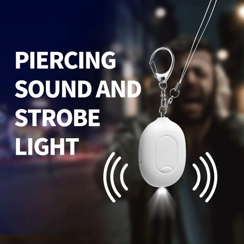 Portable Door Alarm Stopper For Travel, 130dB Siren, USB Rechargeable Vibration Sensor With LED Flash, Lightweight Safety Alarm For Hotels, Home, Apartments And On The Go on keychain