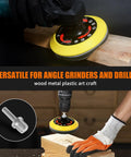 Turn Your Grinder Into A Beast Sander With This 5 Inch 114-Piece Sanding Disc Set For Wood And Metal Polishing, includes foam pad on drill