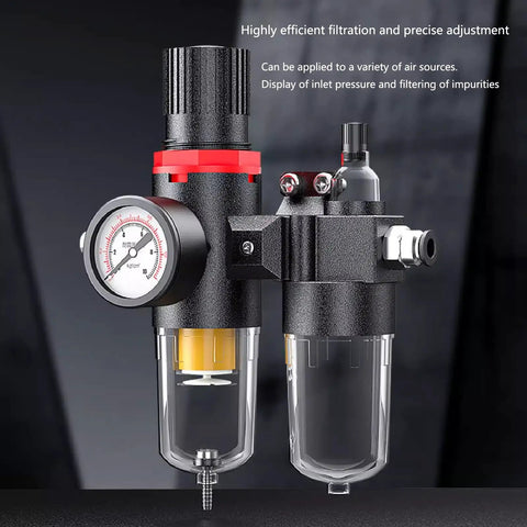 Premium 35 Liter Grease Transfer Pump With 13 Foot Hose And High Pressure Valve For 5 Gallon Drums showing filtration and pressure gauge.