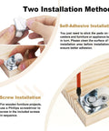 No Sweat Setup Slick Design 0.6 Inch White Low Profile Swivel Caster Wheels Set Of 4 self-adhesive installation steps on wood.
