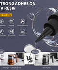All-In-One UV Resin Kit With Rechargeable 395Nm Light, 50g Fast-Cure Resin For Jewelry And DIY Fixes bottle tip pouring resin.