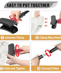 Assembly instructions for Workhorse Heavy Duty Commercial Wet Mop With Adjustable 39 To 51 Inch Stainless Steel Handle.