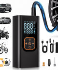 Portable Tire Inflator Air Compressor 180 PSI With Digital Pressure Gauge And LED Light, 12V DC Car Adapter, accessories