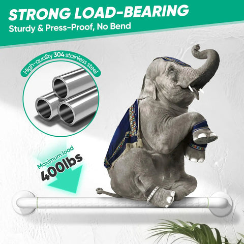 Wall Mounted Stair Handrail With Grippy Abs Cover And Solid Stainless Core For Indoor Outdoor Use Heavy Duty Anti Slip Grab Bar, strong load-bearing design.