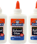 Mess Free No-Run School Glue 4 Oz 3 Pack Washable Safe For Kids Bonds Paper Wood Cloth Pottery Great For School Projects And Crafts Non-Toxic Craft Glue For Arts And DIY