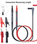 Soft Silicone Test Lead Kit With Threaded Safety Alligator Clips, Dual Color Insulated Pro Grade Leads For Multimeters, CAT III 1000V And CAT IV 600V, Compatible With Fluke, AstroAI, KAIWEETS, Innova, showing cables and clips