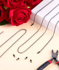 65 Ft Ball Bead Chain Roll In Black With 40 Ball Connectors And Pliers For Necklace Hanging Ornaments Key Chains Dog Tags And Pet Tags Easy Cuttable 2 4mm Bead Link DIY Craft Kit, black iron chain with connectors and pliers