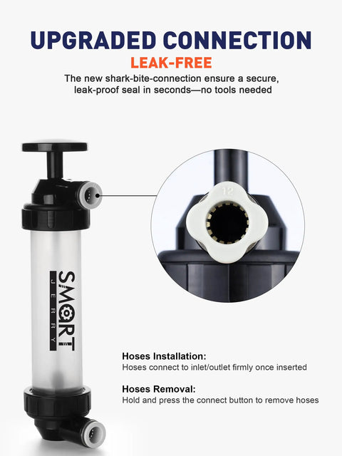 Cordless Gas Siphon Pump With Clear View Fuel Transfer 5 Second Tool Free Setup Upgraded Quick Connect Shark Bite Fitting