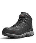 Waterproof Steel Toe Work Boots For Men Paladin-Steel, Slip Resistant Safety Boots, Industrial Grade Black Leather, Size 8.5