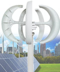 Vertical Lantern Wind Turbine Generator Kit With Controller, 4000W-6000W Output, 24V System, 5 Blade Design, installed view