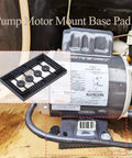 Pool Pump Pad Anti-Vibration Mount Base For Quiet Operation In Pools And Hot Tubs, Rubber Vibration Dampening Pad next to motor