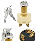 Heavy Duty Marine Ignition Switch 3 Position Off On Start For Boats MP39060-1 Brass Construction with keys, detail view