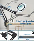 12x Magnifying Glass With Light And Stand For Repair And Soldering Hands Free Dual Function LED Magnifier with adjustable arm