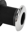 Nylon hose through hull fittings for boats 3/4 inch 20mm twist adjust leakproof connector in black and silver close-up view