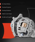 Beefed Up Heavy Duty Alternator For Subaru Forester 2014 Through 2018 12V 130A With 6 Groove Clutch Pulley Clockwise Fits 2.0L And 2.5L Engines High Output Auto Replacement, highlighting durable design and features.