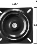 Beefy Heavy Duty 6.25 Inch Bar Stool Swivel Plate Replacement 1 Inch Thick Stainless Steel 4.9 Inch Center Hole Spacing on black plate